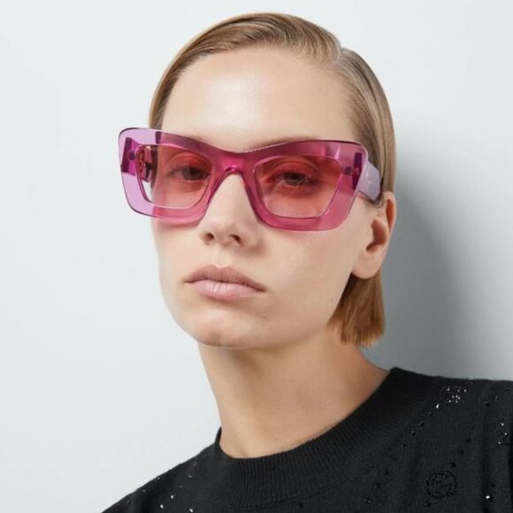 Gucci Women Sunglasses Trans Pink Orange Violet Grad Butterfly GG1552S 003 NEW - Picture 12 of 12